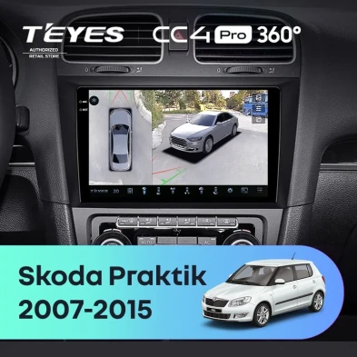 Штатная магнитола Teyes CC4 Pro 360 12/256 Skoda Praktik (2007-2015)