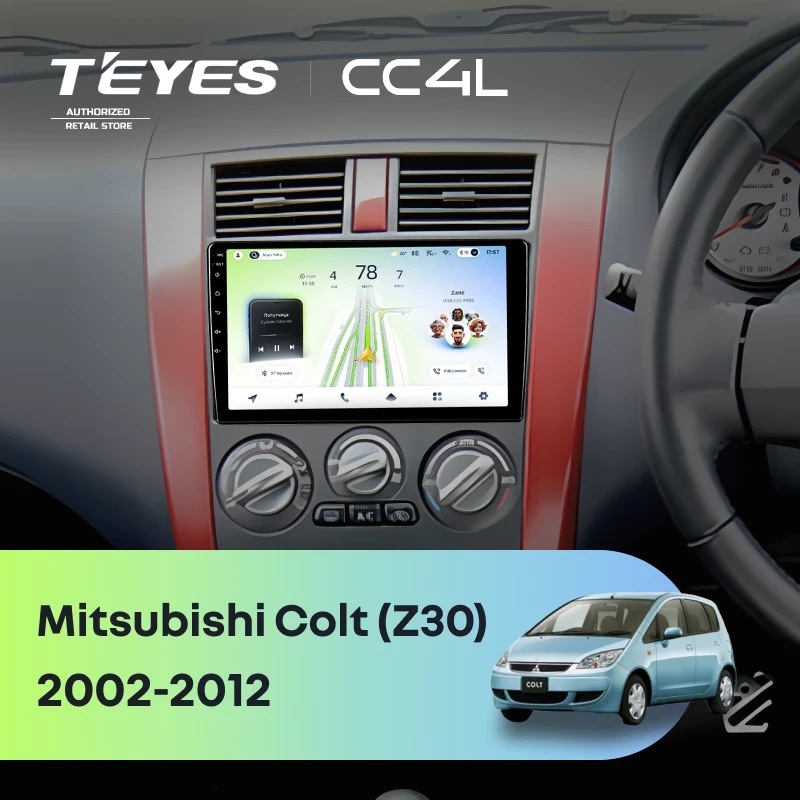 Штатная магнитола Teyes CC4L 4/64 Mitsubishi Colt (Z30) (2002-2012) Правый руль