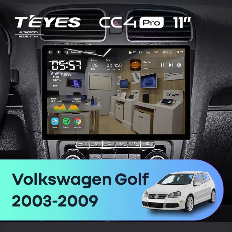 Штатная магнитола Teyes CC4 Pro 12/256 Volkswagen Golf (2003-2009) (11")