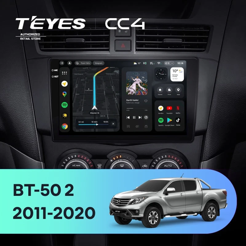 Штатная магнитола Teyes CC4 6/64 Mazda BT-50 (2011-2020) F1