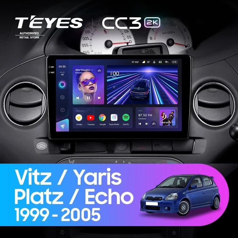 Штатная магнитола Teyes CC3 2K 4/32 Toyota Vitz XP10 (1999-2005) F2