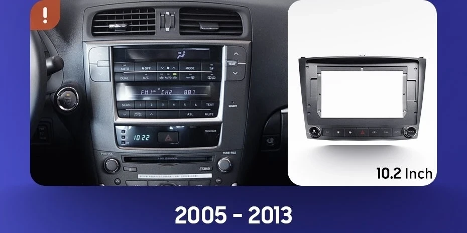 Переходная рамка Lexus IS250 XE20 (2005-2013) Тип-A (9")