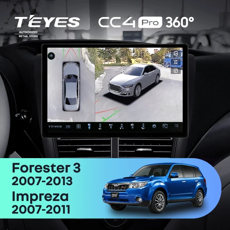 Штатная магнитола Teyes CC4 Pro 360 12/256 Subaru Forester 3 SH (2007-2013) (11")