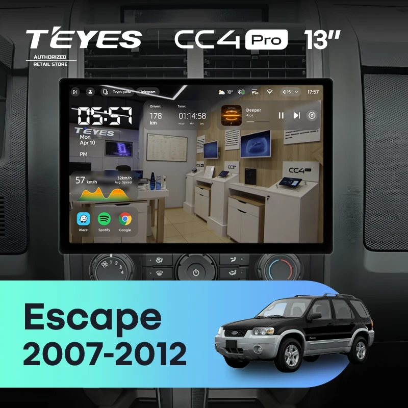 Штатная магнитола Teyes CC4 Pro 12/256 Ford Escape (2007-2012) F2 (11")