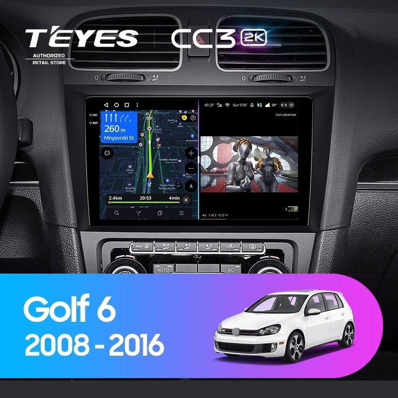 Штатная магнитола Teyes CC3 2K 360 6/128 Volkswagen Golf 6 (2008-2016)