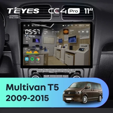Штатная магнитола Teyes CC4 Pro 12/256 Volkswagen Multivan T5 (2009-2015) (11")
