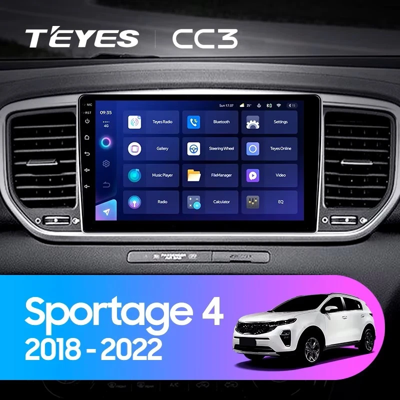 Штатная магнитола Teyes CC3 4/32 Kia Sportage 4 QL (2018-2022) Тип-A