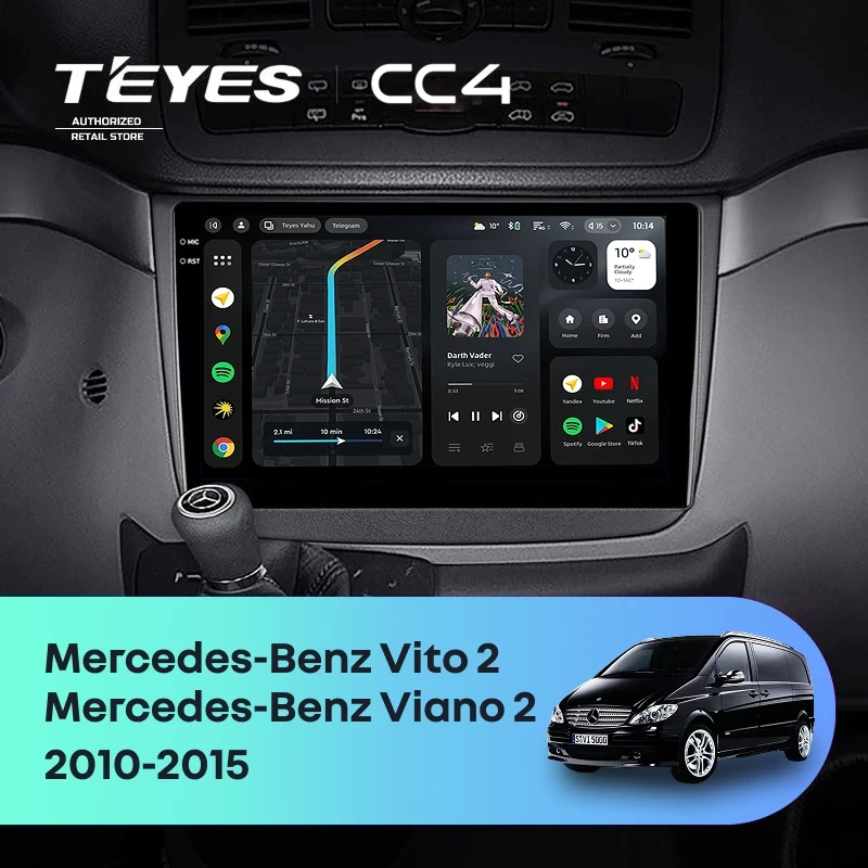 Штатная магнитола Teyes CC4 6/64 Mercedes-Benz Vito W639 (2010-2015)