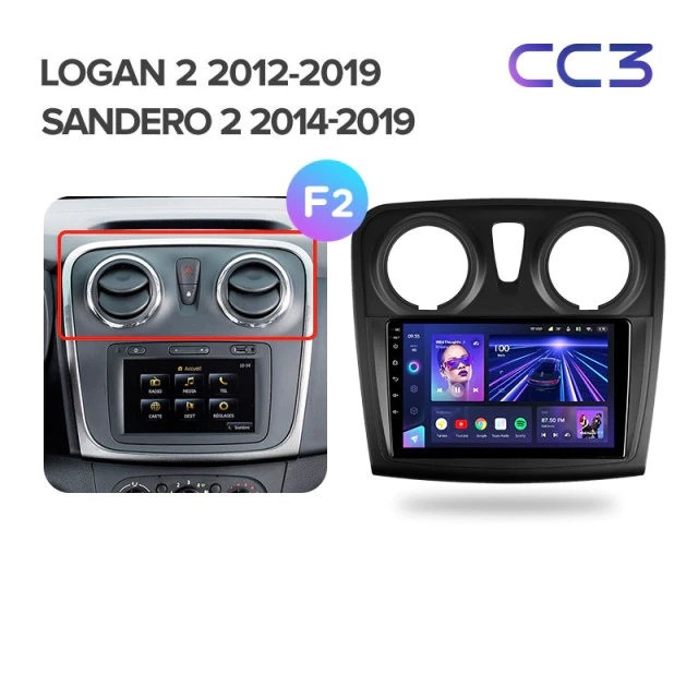 Штатная магнитола Teyes CC3 4/32 Renault Logan 2 (2012-2022) F1