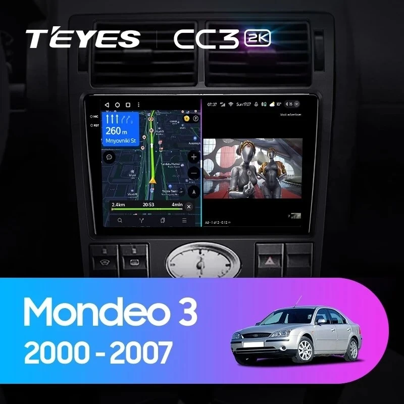 Штатная магнитола Teyes CC3 2K 4/64 Ford Mondeo 3 (2000-2007) F1
