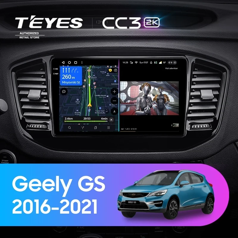 Штатная магнитола Teyes CC3 2K 360 6/128 Geely GS (2016-2021)