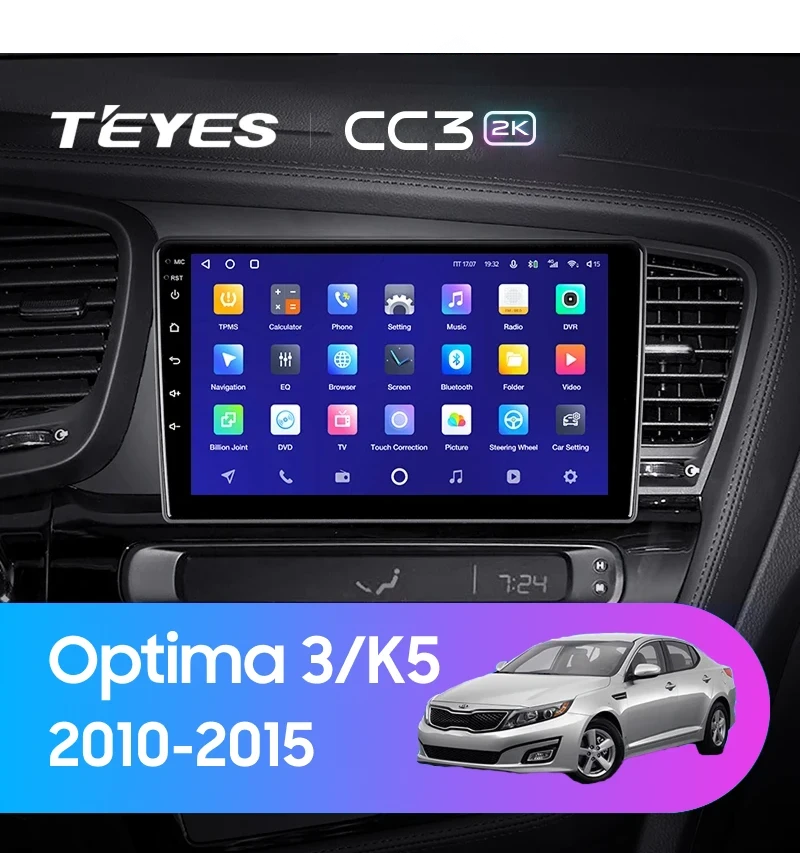 Штатная магнитола Teyes CC3 2K 4/64 Kia Optima 3 TF (2010-2015) F2
