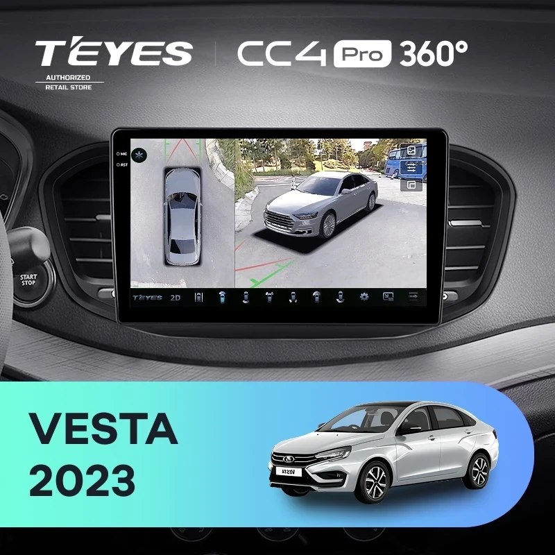 Штатная магнитола Teyes CC4 Pro 360 8/128 Lada Vesta (2023-2026) F2 Тип-B