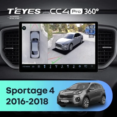Штатная магнитола Teyes CC4 Pro 360 12/256 Kia Sportage 4 QL (2016-2018) Тип-A (13")
