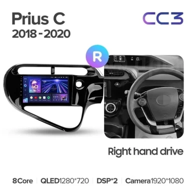 Штатная магнитола Teyes CC3 4/32 Toyota Prius C (2018-2020) Правый руль