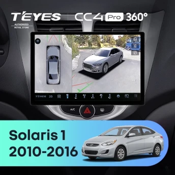 Штатная магнитола Teyes CC4 Pro 360 8/128 Hyundai Solaris 1 (2010-2016) F1 (11")