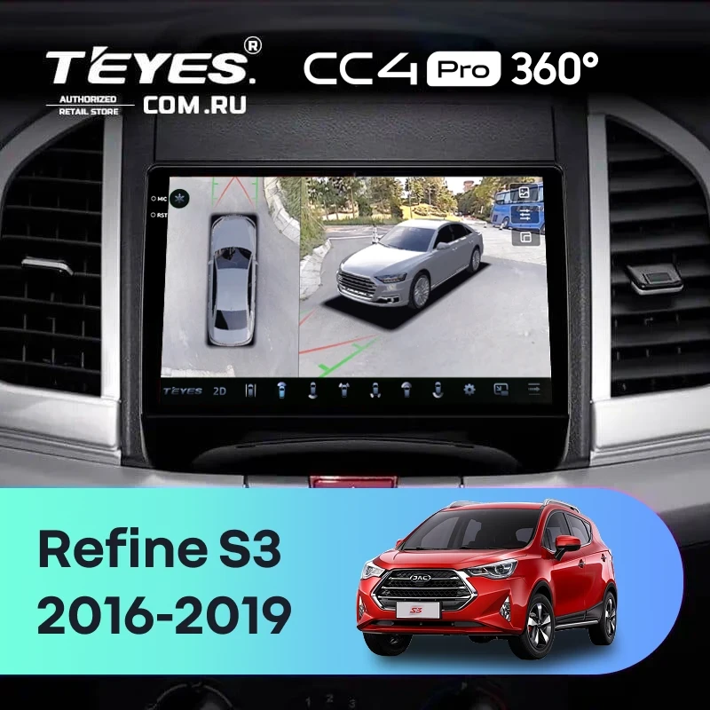 Штатная магнитола Teyes CC4 Pro 360 12/256 JAC Refine S3 (2016-2019)