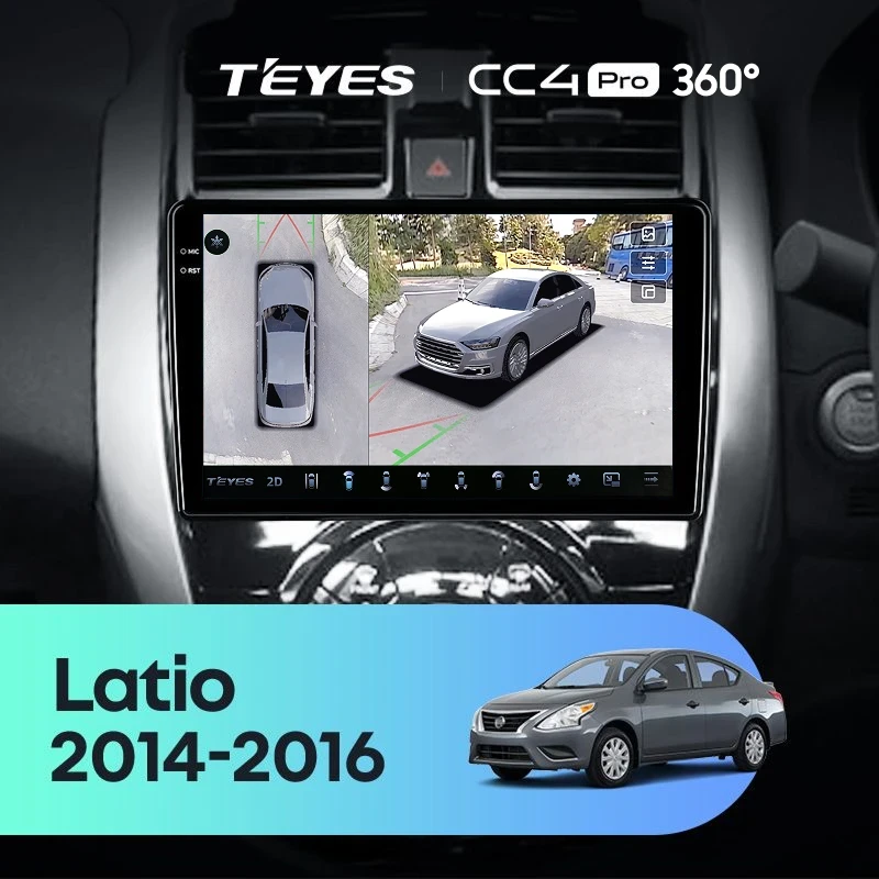 Штатная магнитола Teyes CC4 Pro 360 8/128 Nissan Latio N17 (2014-2016) Правый руль
