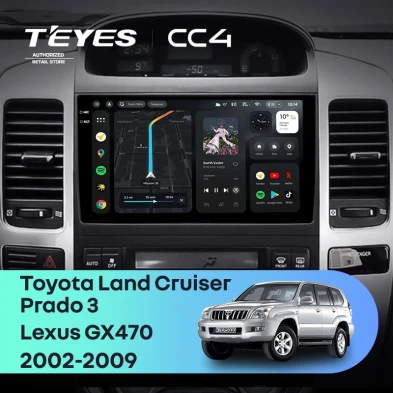 Штатная магнитола Teyes CC4 6/64 Toyota Land Cruiser Prado J120 (2004-2009) F1 Тип-B