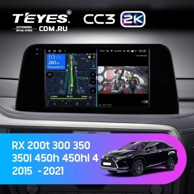 Штатная магнитола Teyes CC3 2K 360 6/128 Lexus RX200t RX300 RX350 RX350l RX450h RX450hl AL20 IV (2015-2021)