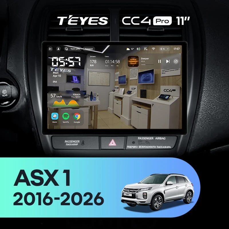 Штатная магнитола Teyes CC4 Pro 8/128 Mitsubishi ASX (2016-2026) Тип-A (11")