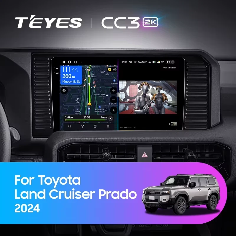 Штатная магнитола Teyes CC3 2K 4/32 Toyota Land Cruiser Prado 250 (2024-2026)