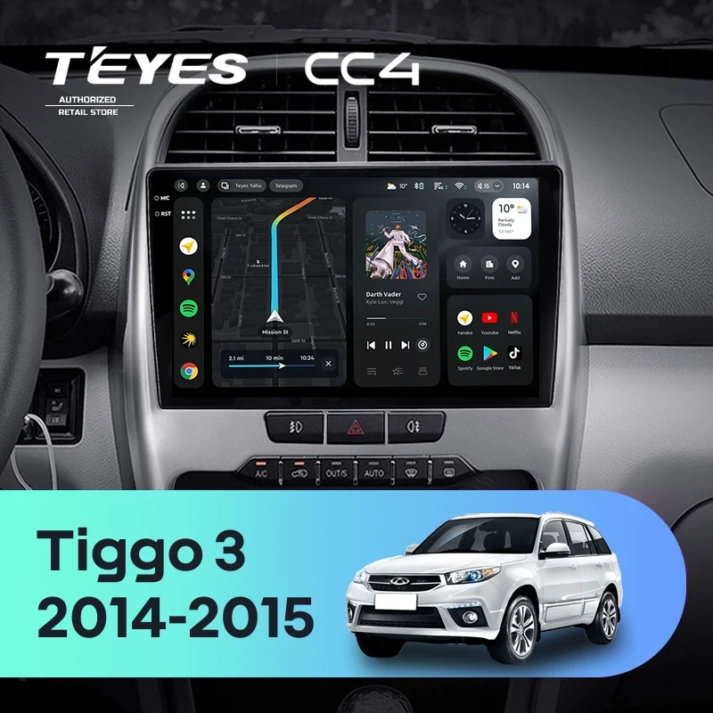 Штатная магнитола Teyes CC4 6/64 Chery Tiggo 3 (2014-2015)