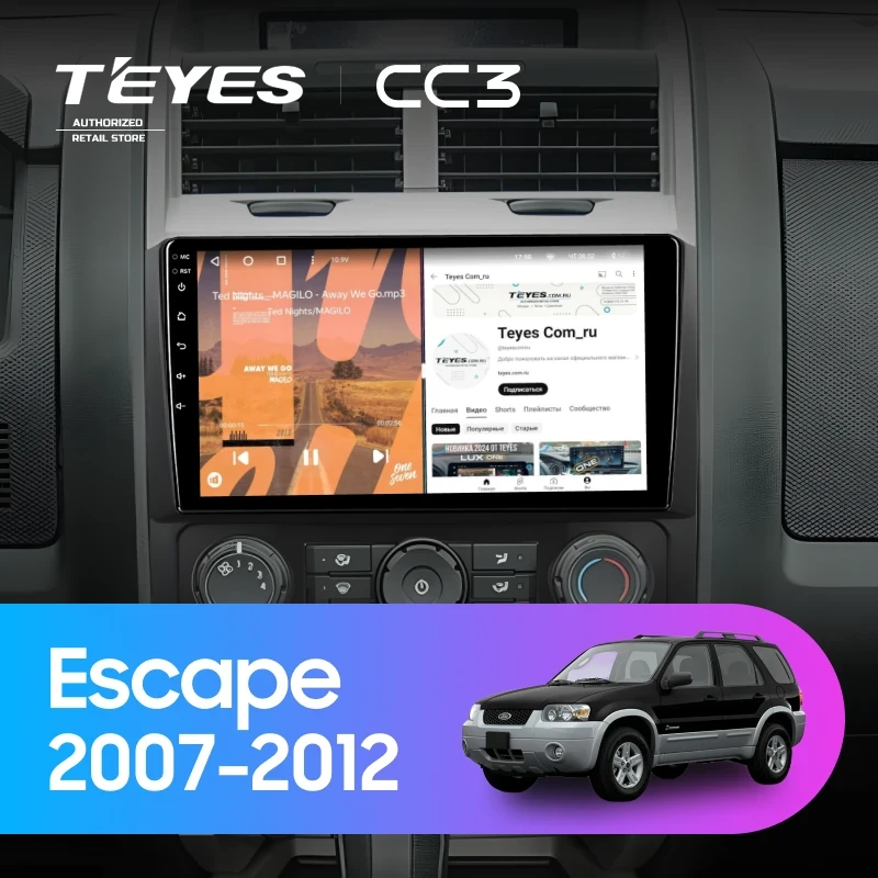 Штатная магнитола Teyes CC3 4/32 Ford Escape (2007-2012) F2