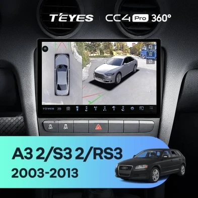 Штатная магнитола Teyes CC4 Pro 360 8/128 Audi A3 2 8P (2003-2013) (11")