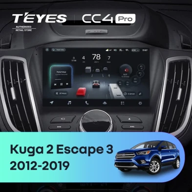 Штатная магнитола Teyes CC4 Pro 12/256 Ford Escape 3 (2012-2019) Тип-B