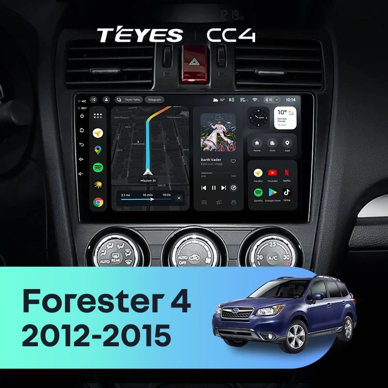 Штатная магнитола Teyes CC4 6/64 Subaru Forester 4 SJ (2012-2015) Тип-B