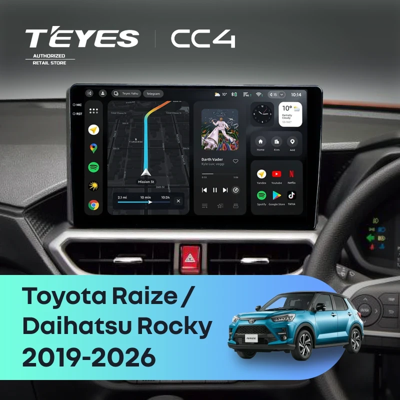 Штатная магнитола Teyes CC4 8/128 Daihatsu Rocky (2019-2026) F2 Правый руль