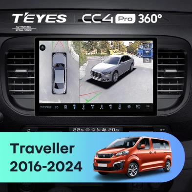 Штатная магнитола Teyes CC4 Pro 360 8/128 Peugeot Traveller (2016-2024) (11")