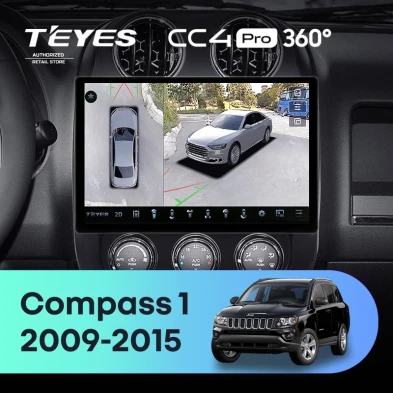 Штатная магнитола Teyes CC4 Pro 360 8/128 Jeep Compass 1 MK (2009-2015) (11")