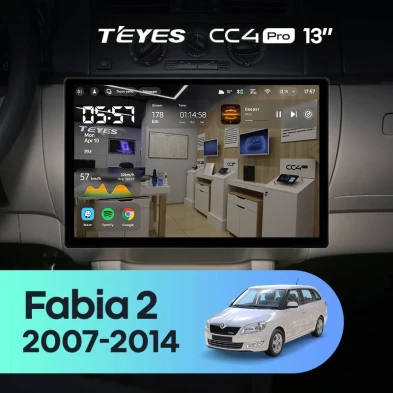 Штатная магнитола Teyes CC4 Pro 12/256 Skoda Fabia 2 (2007-2014) (13")