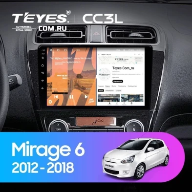 Штатная магнитола Teyes CC3L 4/32 Mitsubishi Mirage 6 (2012-2018)
