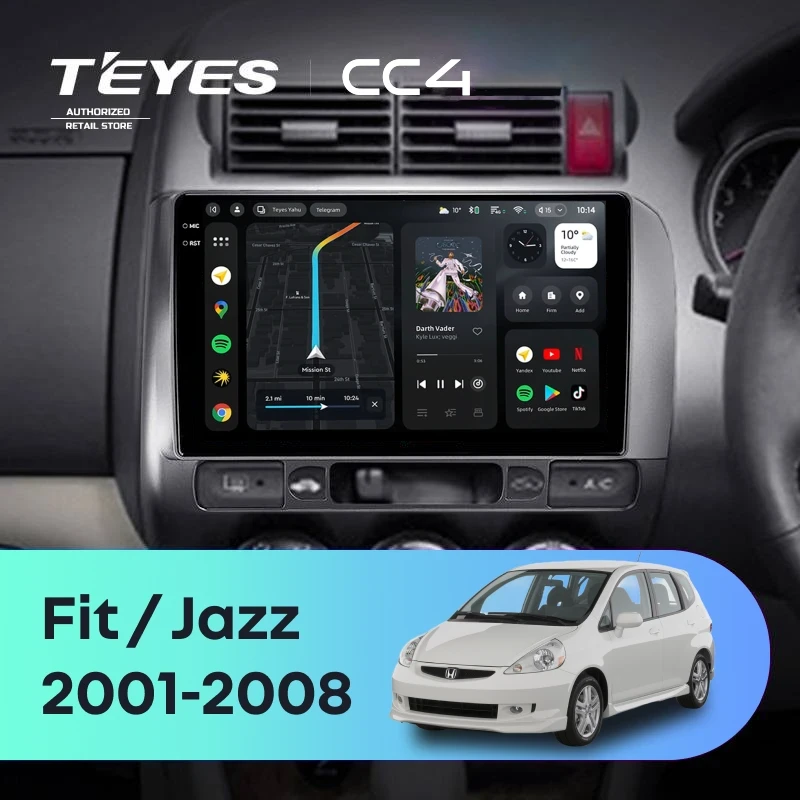 Штатная магнитола Teyes CC4 6/64 Honda Jazz GD (2001-2008) Правый руль