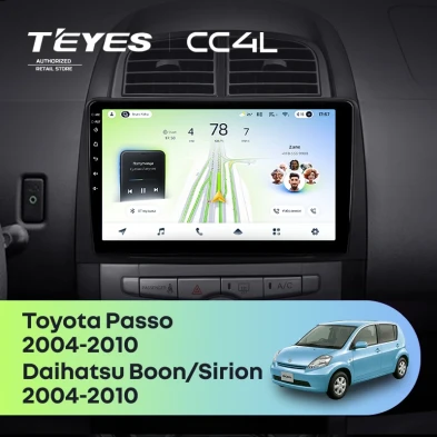 Штатная магнитола Teyes CC4L 6/64 Toyota Passo XC10 (2004-2010)