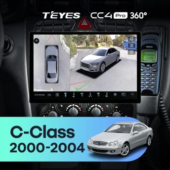 Штатная магнитола Teyes CC4 Pro 360 12/256 Mercedes-Benz C/CLK-Class S203 W203 W209 A209 (2000-2005) F1 (11")