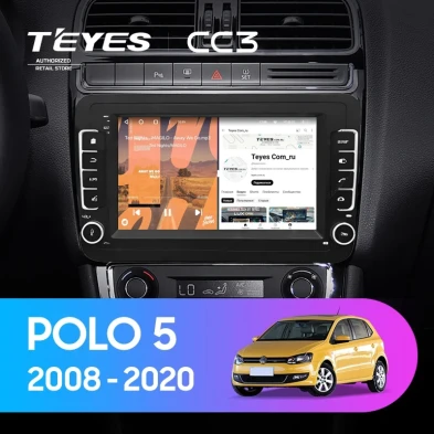 Штатная магнитола Teyes CC3 4/32 Volkswagen Polo (2008-2020) (с кнопками) 7"