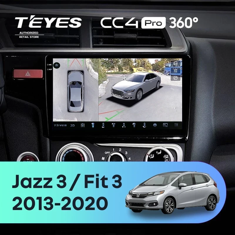 Штатная магнитола Teyes CC4 Pro 360 12/256 Honda Fit 3 (2013-2020) Тип-A