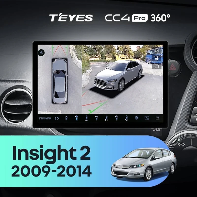 Штатная магнитола Teyes CC4 Pro 360 8/128 Honda Insight 2 (2009-2014) Правый руль (11")