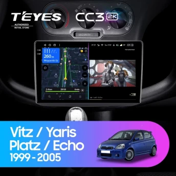 Штатная магнитола Teyes CC3 2K 6/128 Toyota Vitz XP10 (1999-2005) F1