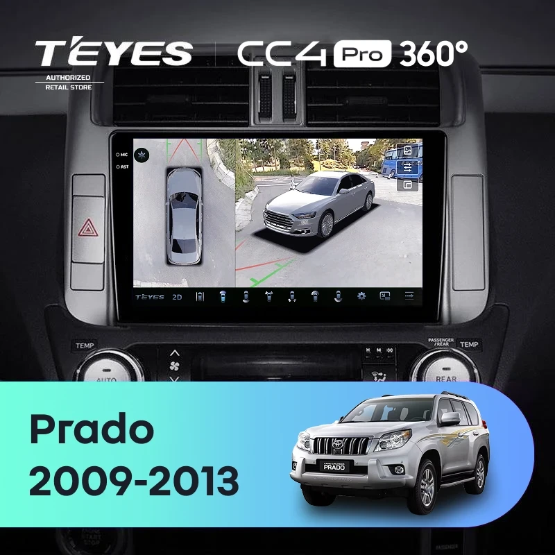 Штатная магнитола Teyes CC4 Pro 360 12/256 Toyota Land Cruiser Prado 150 (2009-2013) F2 Тип-B