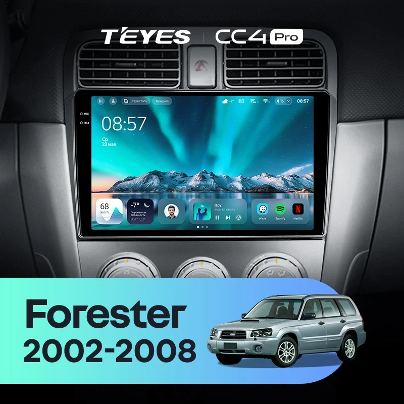 Штатная магнитола Teyes CC4 Pro 8/128 Subaru Forester SG (2002-2008)