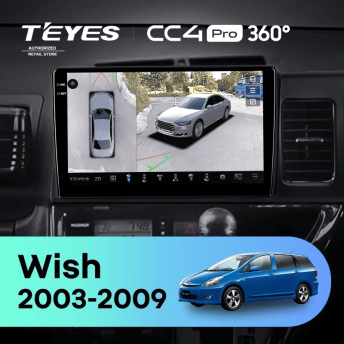 Штатная магнитола Teyes CC4 Pro 360 8/128 Toyota Wish (2003-2009) F2 Правый руль