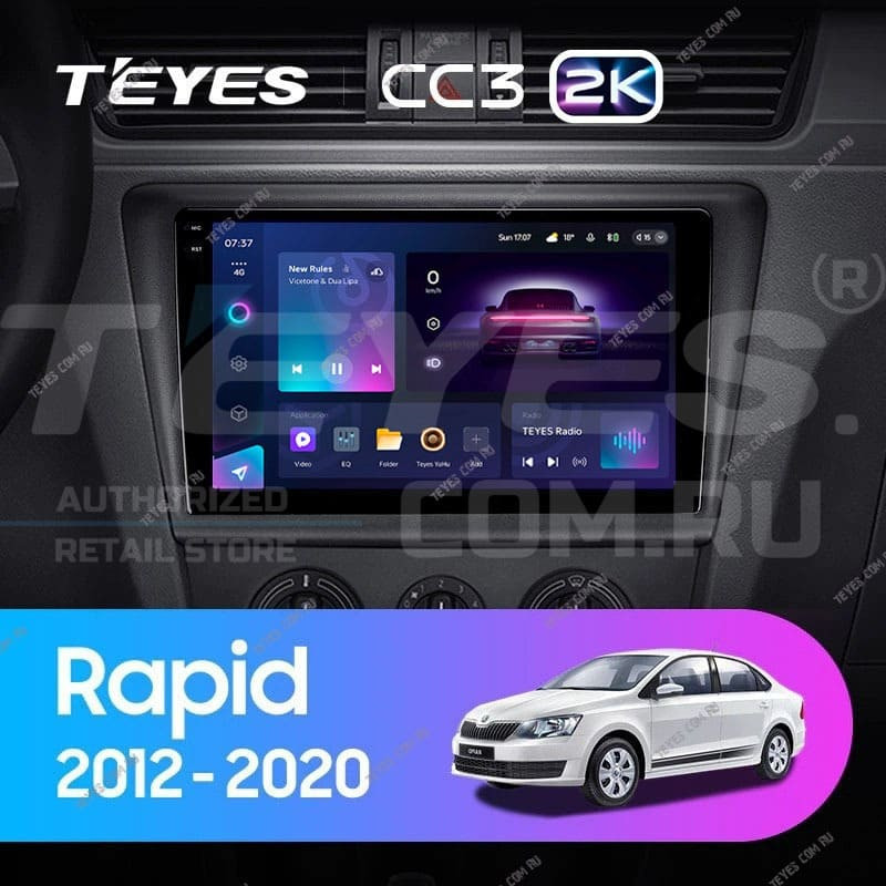 Штатная магнитола Teyes CC3 2K 4/64 Skoda Rapid NH3 NH1 (2012-2020) (10 inch Universal)