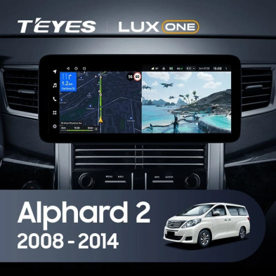 Штатная магнитола Teyes LUX ONE 6/128 Toyota Alphard 2 H20 (2008-2014) Тип-A