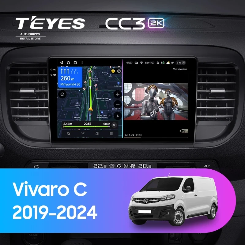 Штатная магнитола Teyes CC3 2K 6/128 Opel Vivaro C (2019-2024)