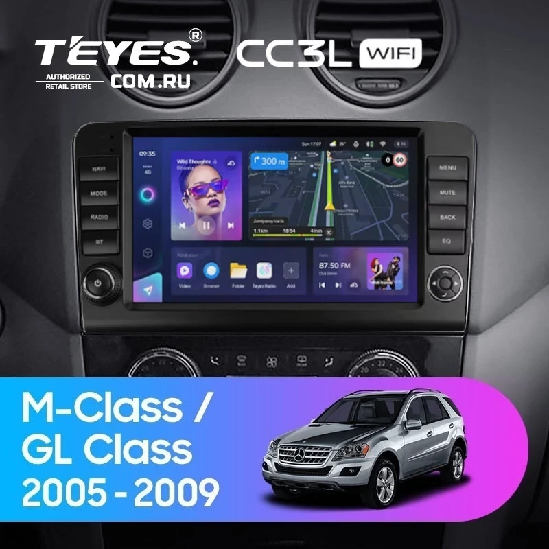 Штатная магнитола Teyes CC3L WiFi 2/32 Mercedes-Benz ML-Class X164 (2005-2009) F2